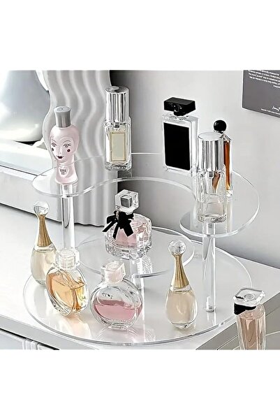 The Bros Transparent Acrylic Perfume Display Rack, Half Moon Stand Organizer, Clear Display Risers