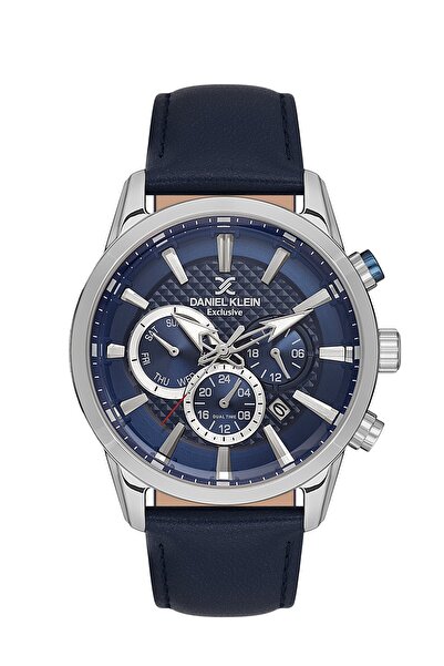 Daniel Klein Men's Wrist Watch with Case Gray Cord Navy Blue Color Adjustable...