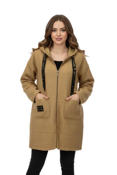 Caftan Kadın Anne Kapüşonlu Cepli Buklet Hırka BGL-ST05084
