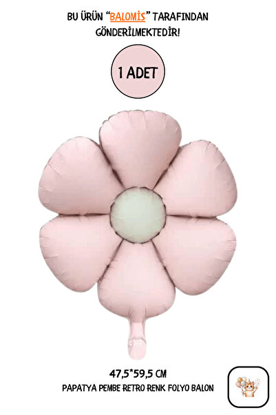 BALOMİS Pembe Papatya Şekilli Folyo Balon 47,5x59,5 cm 1 Adet