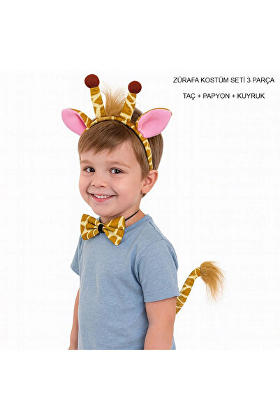 GARENTAS Zürafa Kostümü Aksesuar Seti - Eğlenceli 3 Parça Set