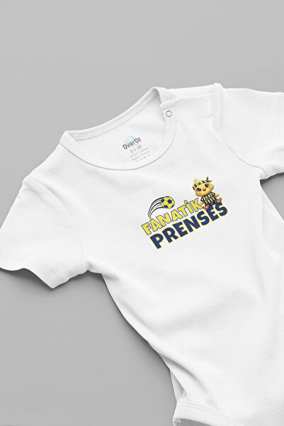 Overoz Fanatical Princess Written Canary Fan Baby Bodysuit Snap Fastener Bodysuit Jumpsuit 5910-5