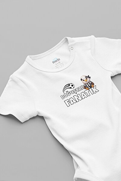 Overoz Born Fanatic Written Eagle Fan Baby Bodysuit Snap Fastener Bodysuit Jumpsuit 5193-6