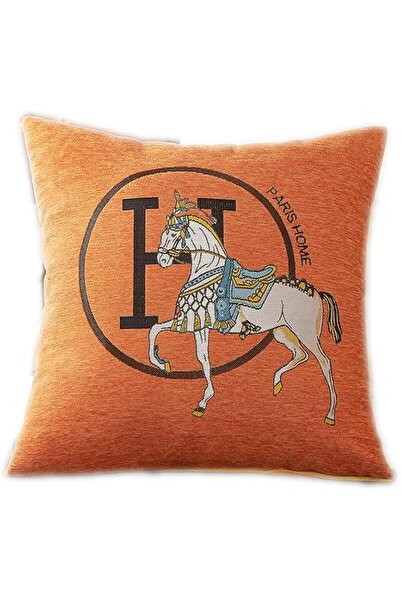 The Bros 18x18'' Throw Pillow Cushion Covers Set Pack of 2 Pcs - Luxury Horse Embroidery Modern Styl