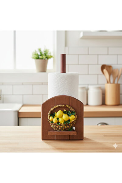 Sağlam Limon figürlü ahşap kağıt havluluk