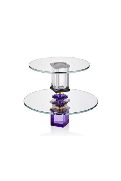 CREARTHOME Kristal Mor Büyük 2 Katlı Sunumluk C215.1045