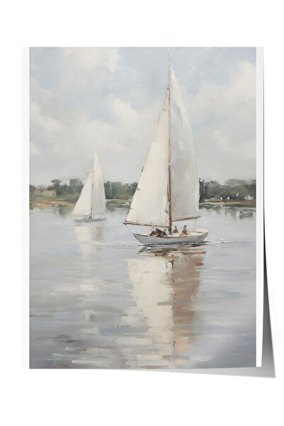 Zestia Poster Minimal Sailing – Decor pentru living în tonuri de bej moale