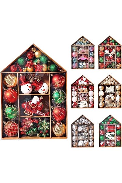 The Bros مجموعة زينة كرات عيد الميلاد غير القابلة للكسر، 70 قطعة، مع علبة هدا...