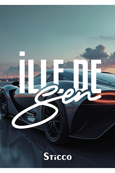 Sticco İlle de Sen Yazı JDM Araba-Motosiklet Cam Ayna Sticker Etiket 14x12cm