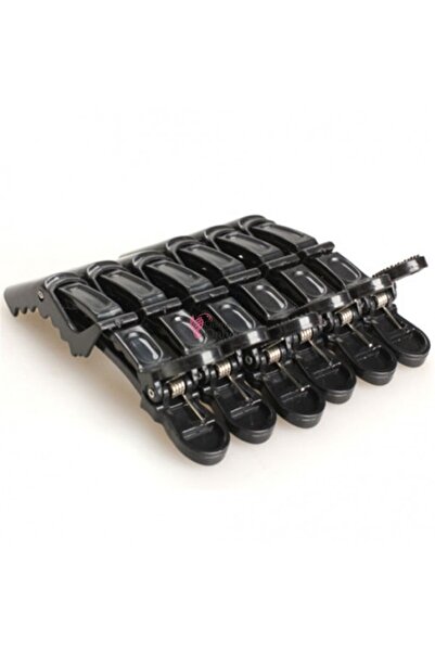 amelie Clesti de coafor, clestisori pentru par tip crocodil CRD06 Negri, 6 bucati