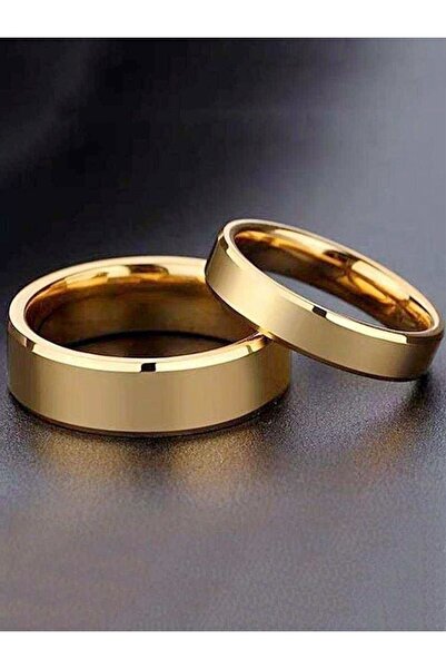 Alyans GÜMÜŞ 925 AYAR ÜZERİNE 14 AYAR ALTIN KAPLAMALI ÜRÜN 5 MM ERKEK ÜRÜN 6 MM