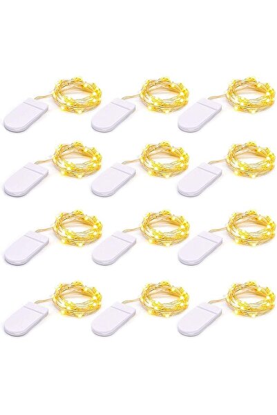 bros عبوة من 12 مصباح LED صغير يعمل بالبطارية