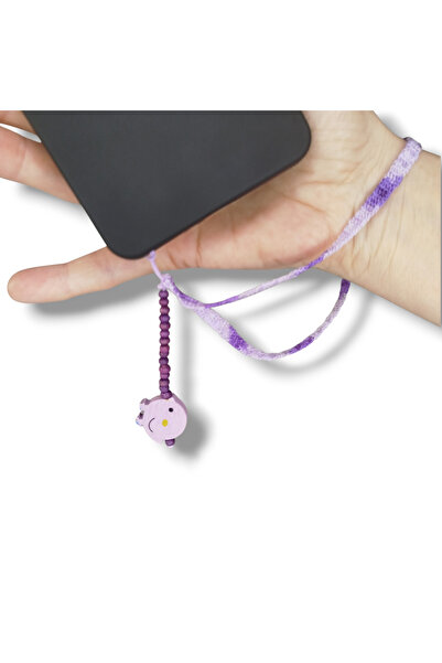 STE Dantel Ebruli Telefon Charmı - Mor Kuş Telefon Charmı - Telefon Süsü - Te...