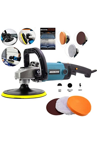 BRANZEG Polisaj Pasta Cila Makinası 1400W Metal Sanzuman 3 Başlık Hediyeli