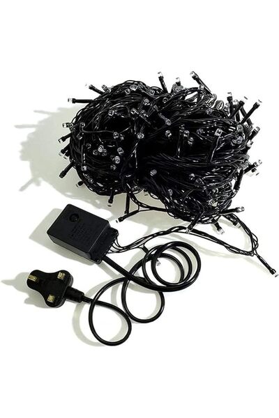 The Bros سلسلة إضاءة خارجية مقاومة للماء، 120 مصباح LED، سلك نحاسي بطول 11 مت...