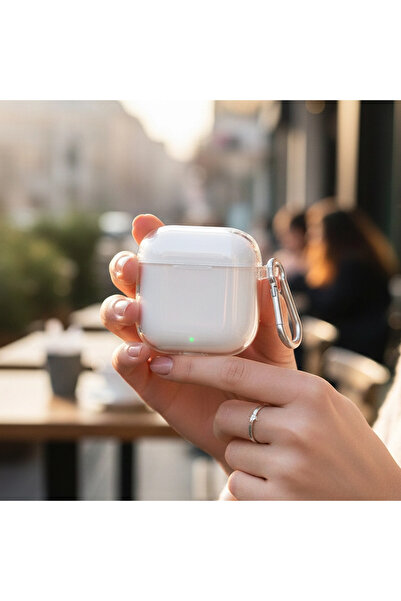 CaseOnn Huawei FreeBuds SE 2 - SE 3 Kılıf Askı Aparatlı Transparan Silikon Şe...