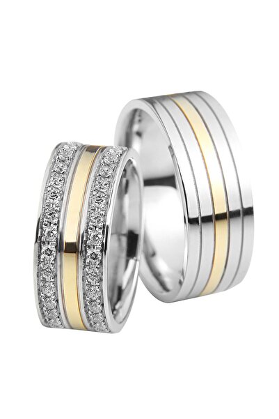 Alyans GÜMÜŞ 8 MM ÜRÜN ÖZEL EL İŞİ ZİRKON TAŞ MIHLAMALI 925 AYAR ÜZERİNE ALTI...