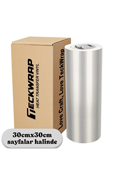 Teckwrap Craft - Silver - PU HTV - Isı Transfer Vinili -Iron On_ 1 Adet / 30c...