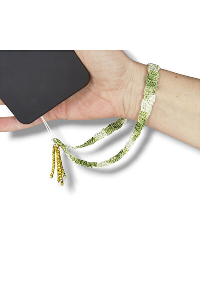 STE Dantel Ebruli Telefon Charmı - Altın Renk Boncuk Telefon Charmı - Telefon...