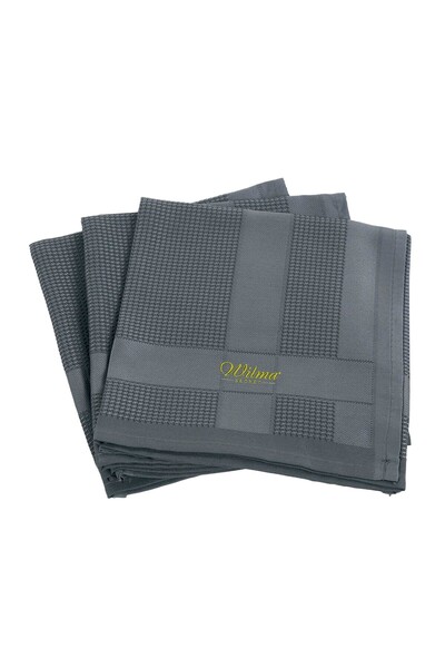 Wilma مجموعة من 3 قطع قماش مايكروفايبر لوتس 60×40 سم - أنثراسيت - للمطبخ، الح...