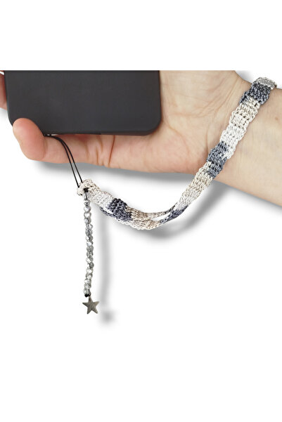 STE Dantel Ebruli Telefon Charmı - Gümüş Renk Yıldız Telefon Charmı - Telefon...