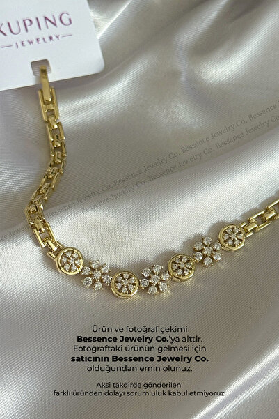 Bessence Jewelry Co Xuping 14K Gold VIP Çiçek Yıldız Glow Çelik Bileklik, 17C...