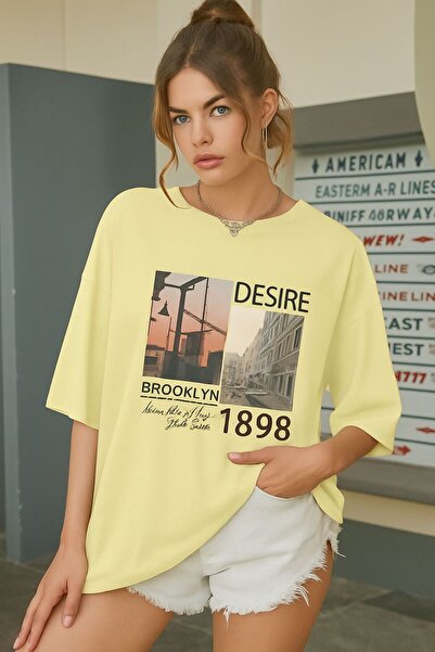 E-ROMA Μπλουζάκι UNISEX με στάμπα Μπρούκλιν