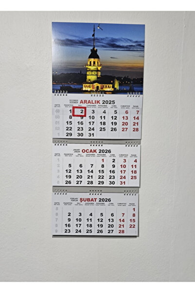 SOYLU 2026 Gemici Duvar Takvimi 33x78cm Büyük Boy Göstergeli