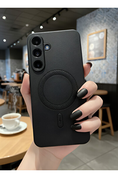 TechTrove Samsung Galaxy S24 Uyumlu MagSafe Destekli Lüks Deri Görünümlü Kame...