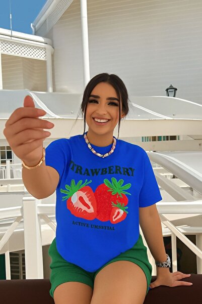 E-ROMA Tricou UNISEX cu imprimeu căpșuni