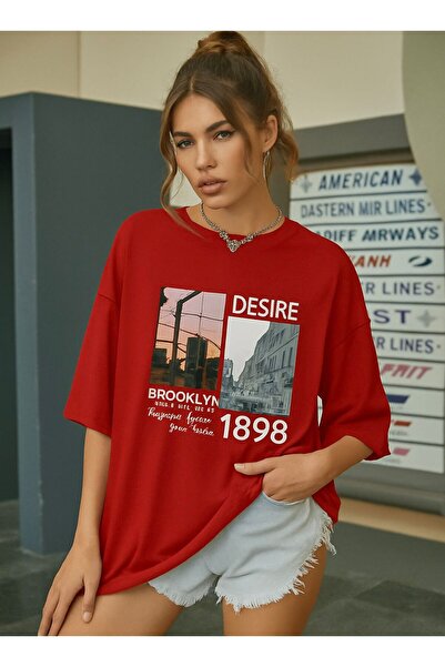 E-ROMA تي شيرت بروكلين مطبوع للجنسين