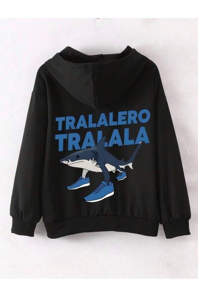 No Plan Φούτερ για κορίτσια/αγόρια TRALALERO TRALALA CRAZY FISH με στάμπα στο...