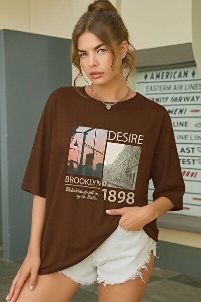 E-ROMA Μπλουζάκι UNISEX με στάμπα Μπρούκλιν