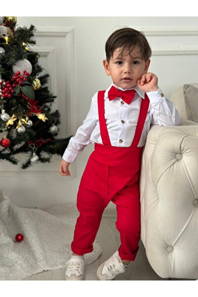 Z KİDS New Red Shirt Salopet Set Baby Boy Children's Suit