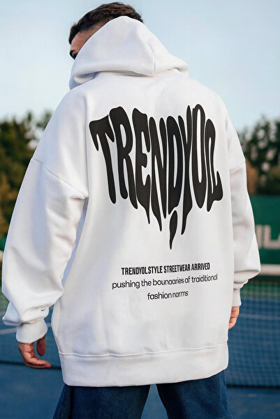 CLASSY.MODA Φούτερ Unisex oversized με κουκούλα Metro Font με τύπωμα Streetwe...