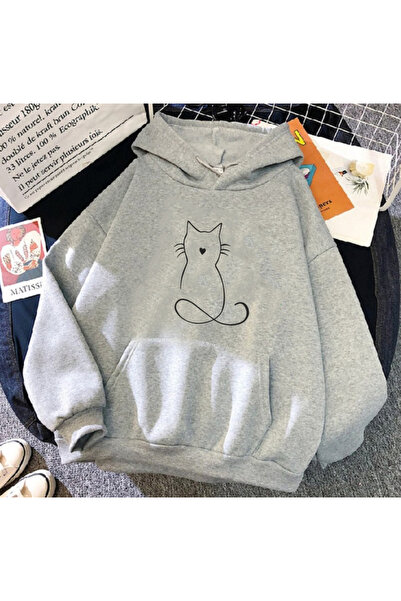 LORVANIY هودي فونيكس روز جراي بلاك مطبوع قصة فضفاضة بغطاء رأس للجنسين 3 خيوط ...