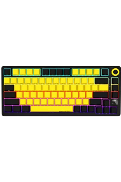 LORGAR Tastatură KBP7075W RGB LED USB/USB Wireless/Bluetooth Negru-Galben