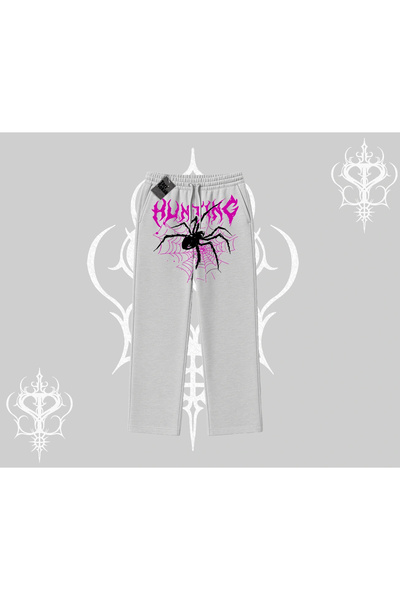 Tarzsokak Λευκό φαρδύ παντελόνι φόρμας Autumn Spider