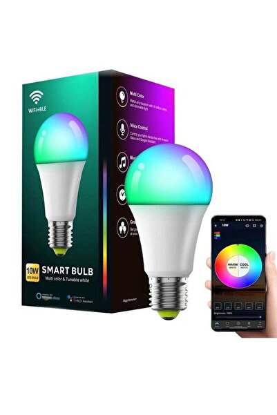 generalbuiltin مصباح LED ذكي يعمل بتقنية الواي فاي والبلوتوث بقوة 10 واط