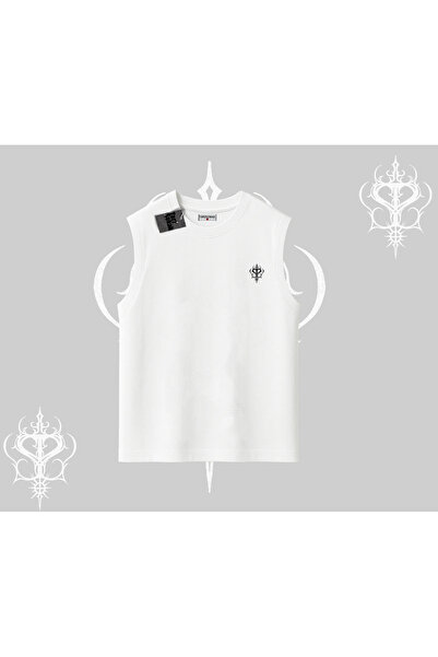Tarzsokak Λευκό αμάνικο μπλουζάκι με προσαρμοσμένο λογότυπο