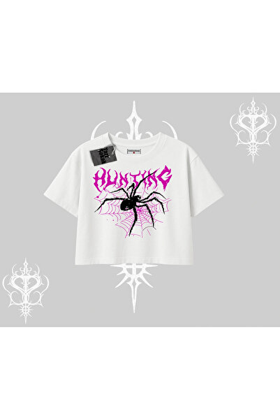 Tarzsokak Tricou crop alb Autumn Spider