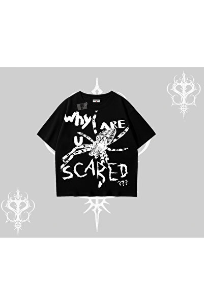 Tarzsokak Λευκό Υπερμεγέθες Μπλουζάκι Γιατί τρομαγίζεις;