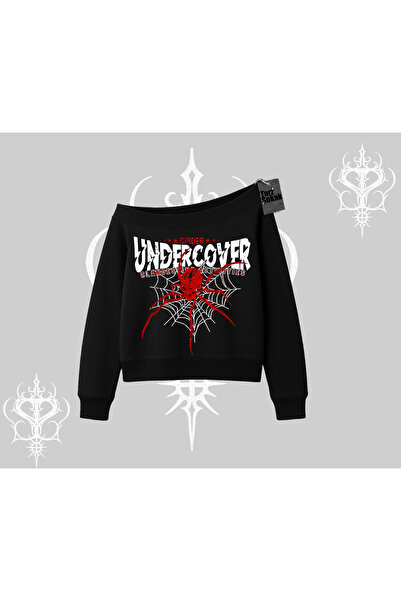 Tarzsokak سويت شيرت أبيض برقبة على شكل قارب سبايدر أندر كور