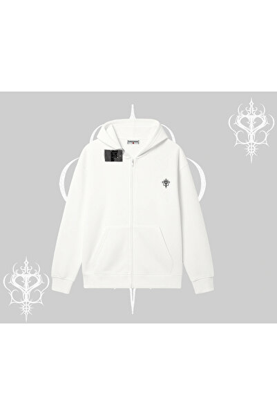 Tarzsokak Beyaz Hırka Sweatshirt Özel logolu