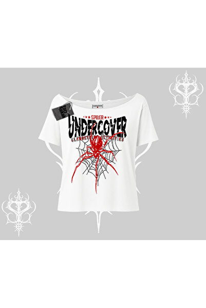 Tarzsokak Λευκό μπλουζάκι με λαιμόκοψη καγιάκ Spider Undercover