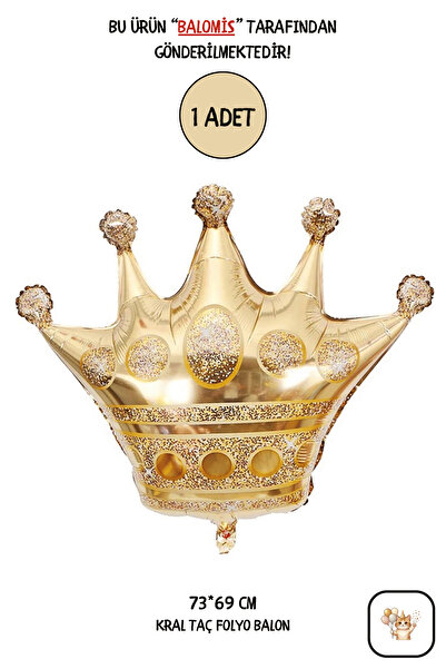 BALOMİS Kral Taç Şekilli Folyo Balon 73×69 cm
