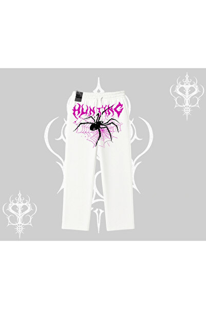 Tarzsokak Λευκό φαρδύ παντελόνι φόρμας Autumn Spider