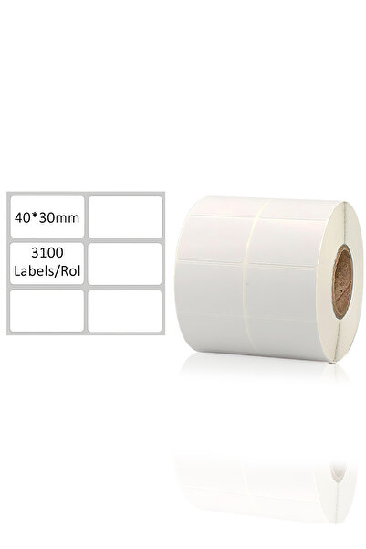 L&Wen ملصقات ورقية مطلية، ملصقات من سطرين، متوافقة مع شريط الطابعة (40 مم × 30 مم، 3100 ملصق/لفة)