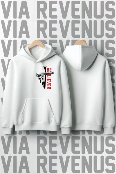 Vordevia Φούτερ Jesus Believer με τύπωμα 100% βαμβάκι Premium Quality με κουκ...