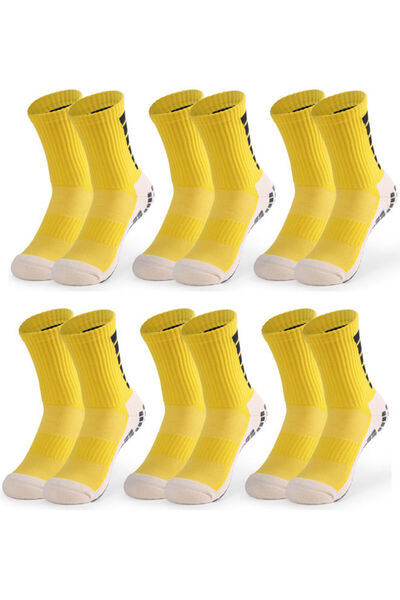 HALAMODO طقم جوارب كرة قدم رجالية مانعة للانزلاق، مكون من 6 قطع